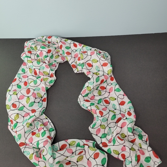 Christmas String Lights Scarf Womens Fashion Multicolor 60 in x 12 in - Picture 4 of 5